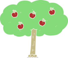 flat color illustration of apple tree png