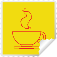 heet kop van koffie plein pellen sticker png