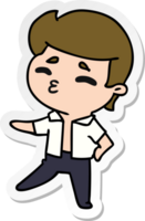 sticker cartoon illustration kawaii 1950 cute boy png