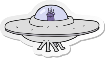 sticker of a cartoon flying saucer png