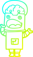 frio gradiente linha desenhando do uma desenho animado robô png