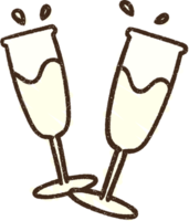 Champagne Flutes Chalk Drawing png