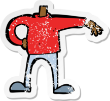 retro distressed sticker of a cartoon male boy making gesture png