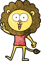 heureux, dessin animé, lion png