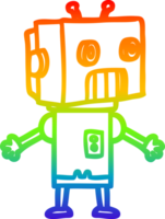 regenboog helling lijn tekening van een tekenfilm robot png