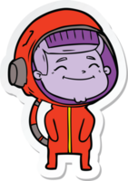 sticker of a happy cartoon astronaut png