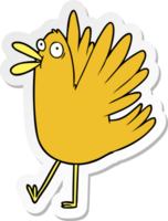 distressed sticker of a cartoon squawking bird png