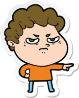 sticker of a cartoon angry man png