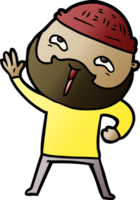 cartoon happy bearded man png