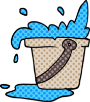 cartoon doodle bucket of water png