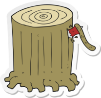 sticker van een cartoon grote boomstronk png