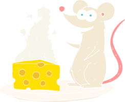 flat color illustration of mouse with cheese png