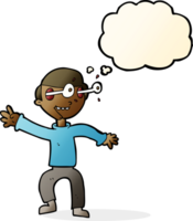 cartoon amazed boy with thought bubble png