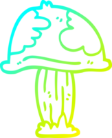 cold gradient line drawing of a cartoon wild mushroom png