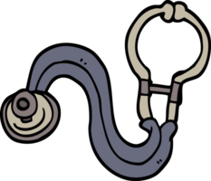 hand drawn doodle style cartoon doctors stethoscope png