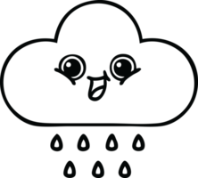 line drawing cartoon of a rain cloud png