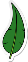 hand drawn sticker cartoon doodle of a green long leaf png