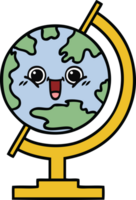 mignonne dessin animé de une globe de le monde png