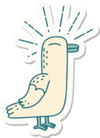 sticker of a tattoo style seagull bird png
