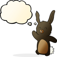 cartoon happy rabbit with thought bubble png