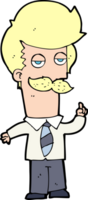 cartone animato uomo con baffi spiegando png