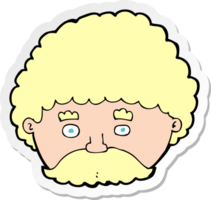 sticker of a cartoon man with mustache png