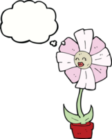 karikaturblume mit gedankenblase png