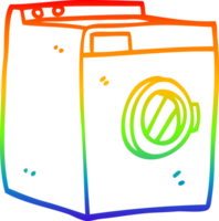 rainbow gradient line drawing of a cartoon washing machine png