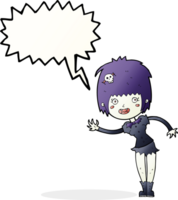 cartoon vampire girl with speech bubble png