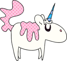 comico libro stile strambo cartone animato unicorno png