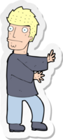 sticker of a cartoon nervous man png