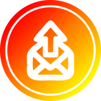 senden Email kreisförmig Symbol mit warm Gradient Fertig png