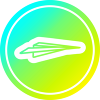 Papier Flugzeug kreisförmig Symbol mit cool Gradient Fertig png