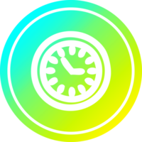 pared reloj circular icono con frio degradado terminar png