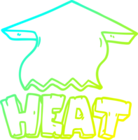 cold gradient line drawing of a cartoon heat symbol png