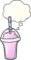 cartoon smoothie with thought bubble in smooth gradient style png