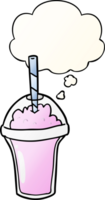 dessin animé smoothie avec pensée bulle dans lisse pente style png