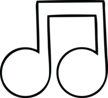 line drawing cartoon of a musical note png