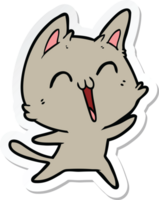 sticker van een happy cartoon kat png