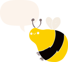 dibujos animados abeja con habla burbuja en retro estilo png