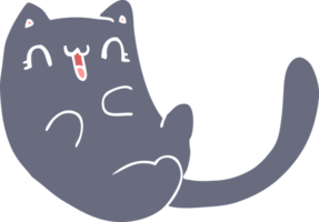 flat color style cartoon cat png