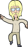 dessin animé hippie homme portant des lunettes png