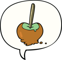 cartoon toffee apple with speech bubble png