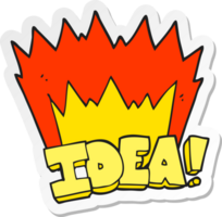 sticker of a cartoon idea symbol png