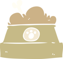 bol de dessin animé de style plat couleur de nourriture pour chien png
