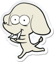 sticker of a happy cartoon elephant png