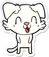 sticker of a laughing cartoon dog png