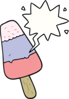 cartoon ice lolly with speech bubble png