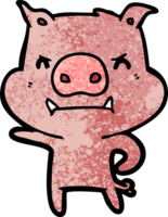 porco de desenho animado com raiva png
