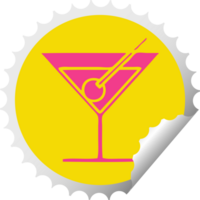 circulaire peeling autocollant dessin animé de une fantaisie cocktail png